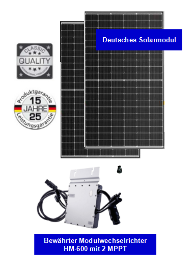 760 Wp Balkonkraftwerk mit Hoymiles 600 W Modulwechselrichter